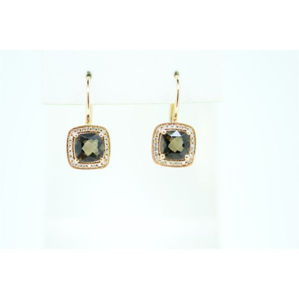 Smoky Quartz & Diamond Earrings Simones Jewelry, LLC Shrewsbury, NJ