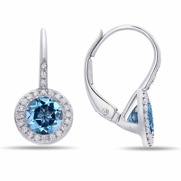 Diamond & Blue Topaz Earrings Simones Jewelry, LLC Shrewsbury, NJ