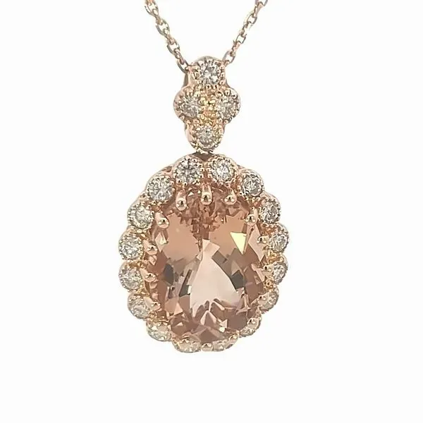 Morganite & Diamond Pendant Simones Jewelry, LLC Shrewsbury, NJ