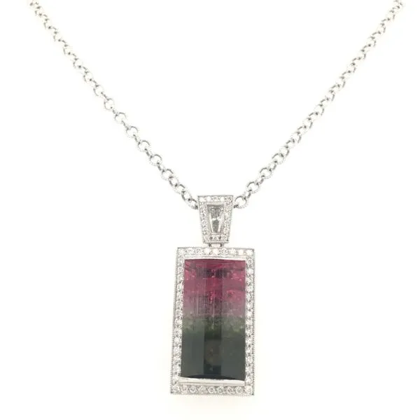 Tourmaline  & Diamond  Pendant Simones Jewelry, LLC Shrewsbury, NJ