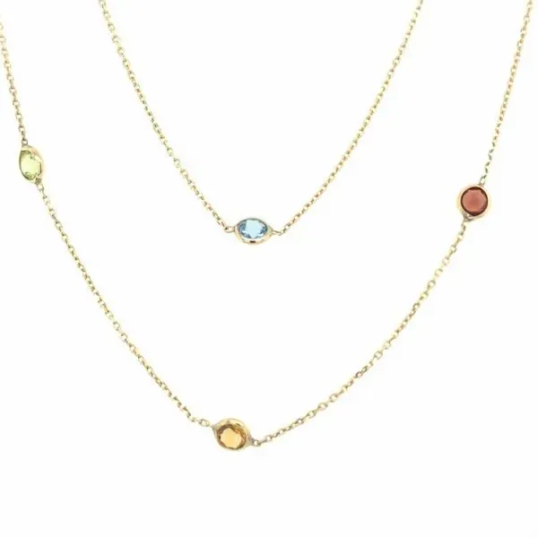 Semi Precious Multi Bezel Necklace Simones Jewelry, LLC Shrewsbury, NJ