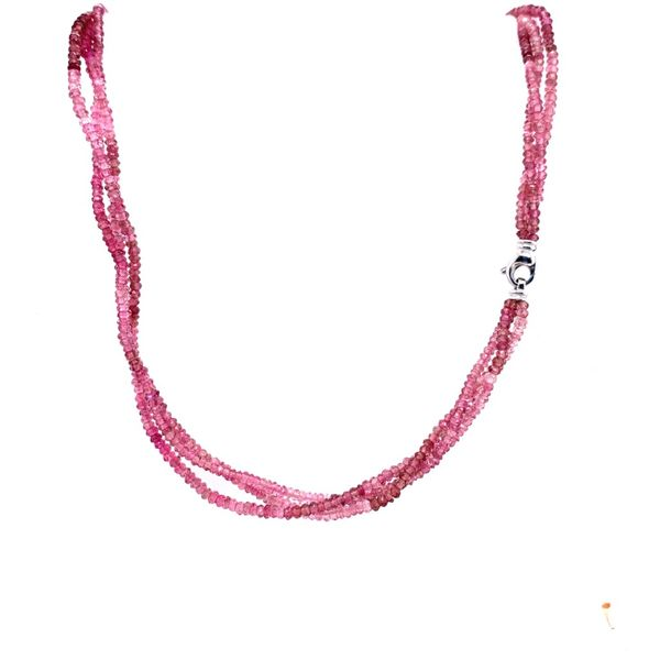 Triple Strand Pink Tourmaline Necklace Image 3 Simones Jewelry, LLC Shrewsbury, NJ