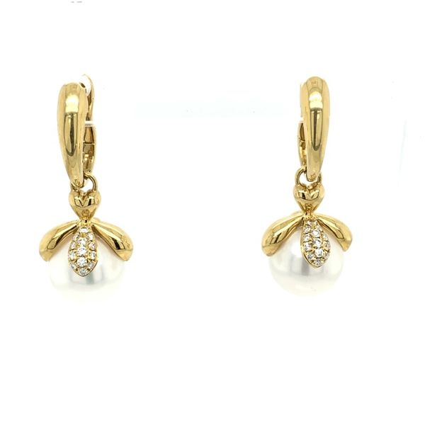 Pearl and Diamond Drop Earrings Simones Jewelry, LLC Shrewsbury, NJ
