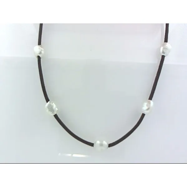 Cultured Freshwater Pearl Multi Keshi Pearl Black Leather Simones Jewelry, LLC Shrewsbury, NJ