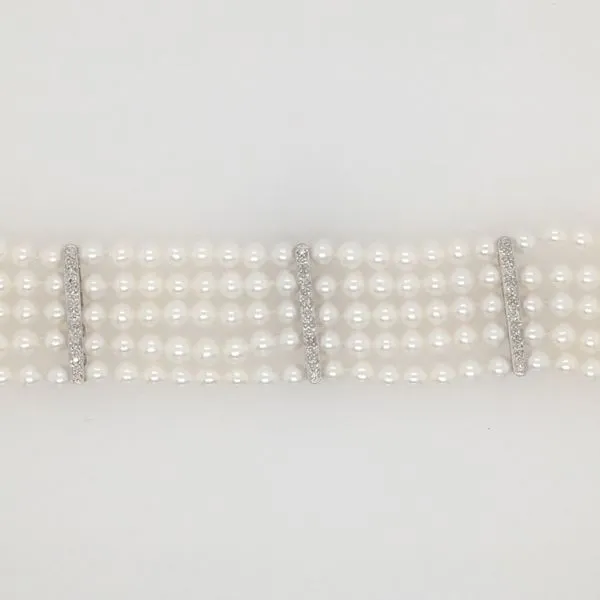 Pearl & Diamond Bracelet Image 3 Simones Jewelry, LLC Shrewsbury, NJ