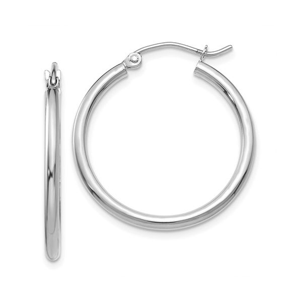 White Gold Hoops Simones Jewelry, LLC Shrewsbury, NJ