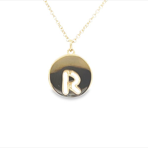 Initial R Disc Necklace Simones Jewelry, LLC Shrewsbury, NJ