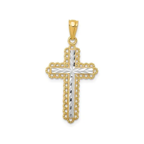 14K Yellow & white Gold Cross Simones Jewelry, LLC Shrewsbury, NJ