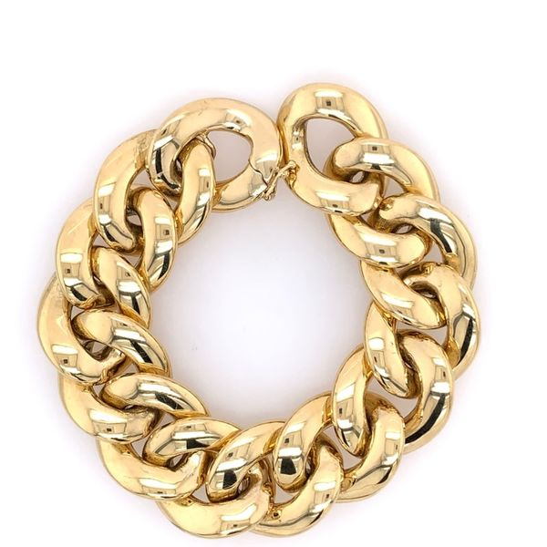 18KY Ladies flat Shiny Link Bracelet Simones Jewelry, LLC Shrewsbury, NJ