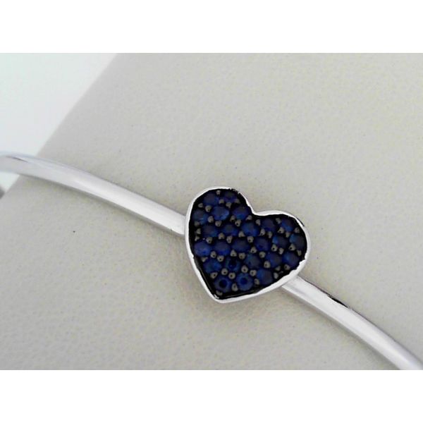 Sterling Silver Sapphire Heart Bangle Simones Jewelry, LLC Shrewsbury, NJ