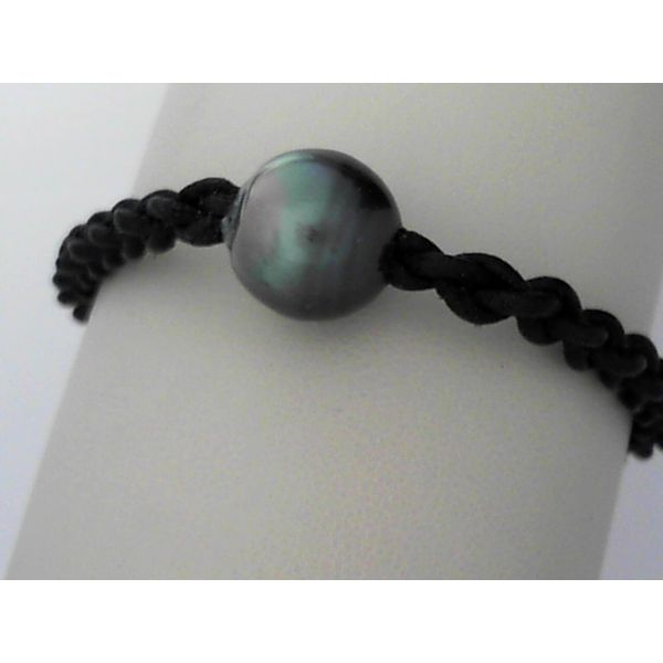 Black Braided Leather Bracelet with South Sea Pearl Simones Jewelry, LLC Shrewsbury, NJ