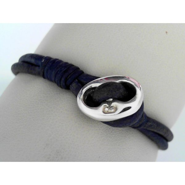 S/S Blue Marina Leather Bracelet Simones Jewelry, LLC Shrewsbury, NJ