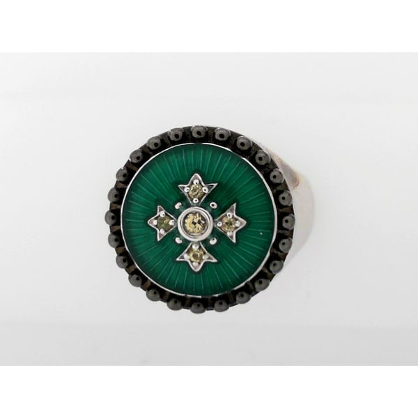 Sterling Silver Green Enamel Ring Simones Jewelry, LLC Shrewsbury, NJ