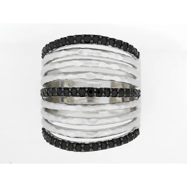 Sterling Silver & Black Spinel Wide Band Simones Jewelry, LLC Shrewsbury, NJ