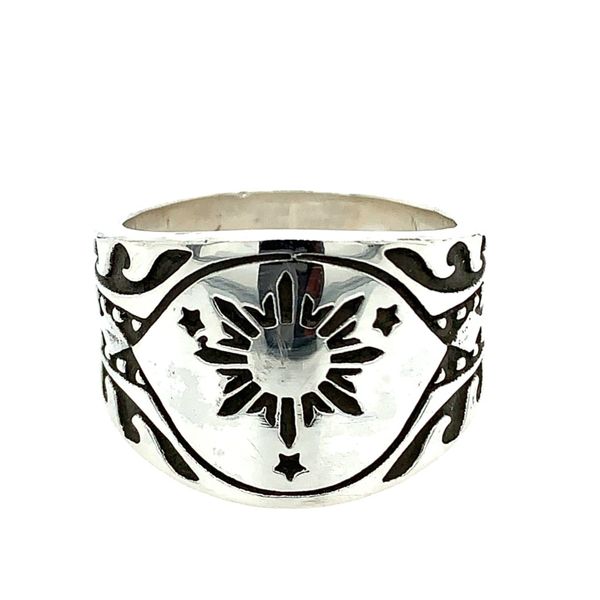 Sterling Silver Aztec Design Wide Ring Simones Jewelry, LLC Shrewsbury, NJ