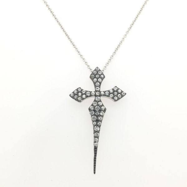 Sterling Silver & White Sapphire Cross Simones Jewelry, LLC Shrewsbury, NJ