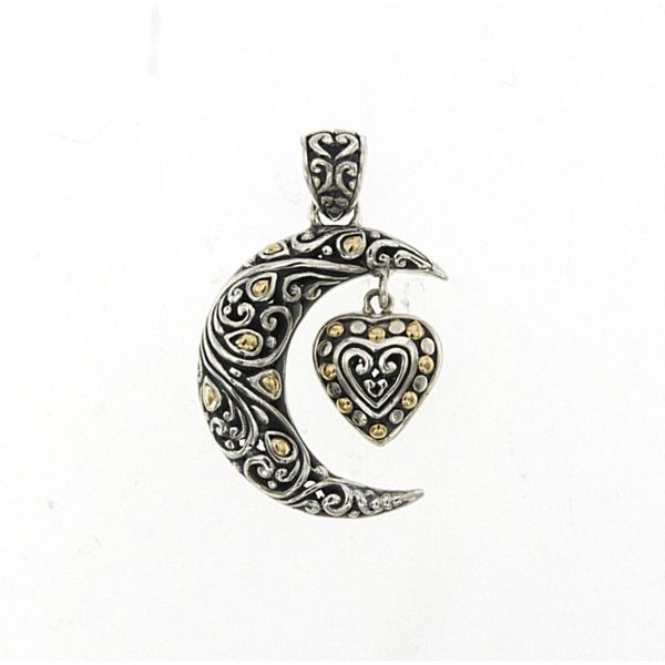 Crescent Moon & Heart Pendant Simones Jewelry, LLC Shrewsbury, NJ
