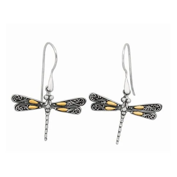 Sterling Silver & 18k Dragonfly Earrings Simones Jewelry, LLC Shrewsbury, NJ