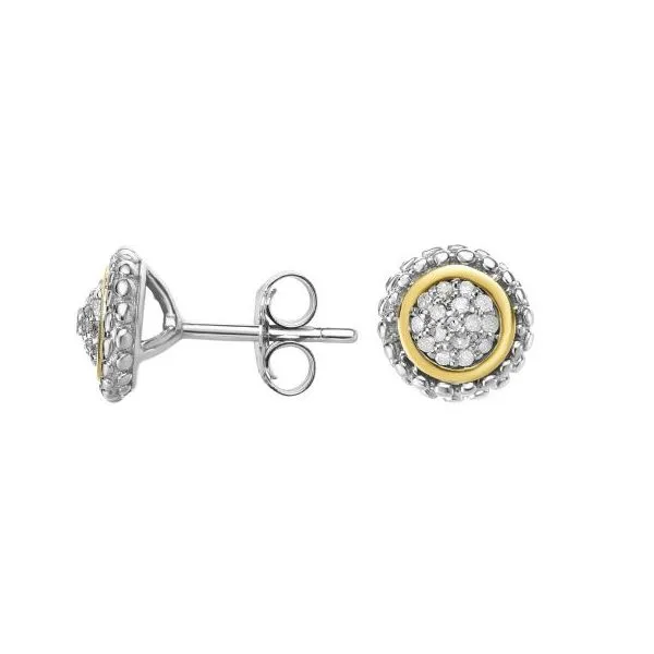 Sterling Silver & 18k Diamond Cluster Earrings Simones Jewelry, LLC Shrewsbury, NJ