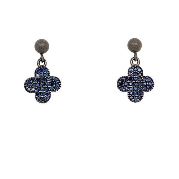 Sterling Silver Sapphire Clover Drop Earrings Simones Jewelry, LLC Shrewsbury, NJ