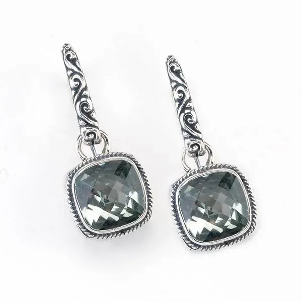 Green Amethyst Floral Drop Earrings Simones Jewelry, LLC Shrewsbury, NJ