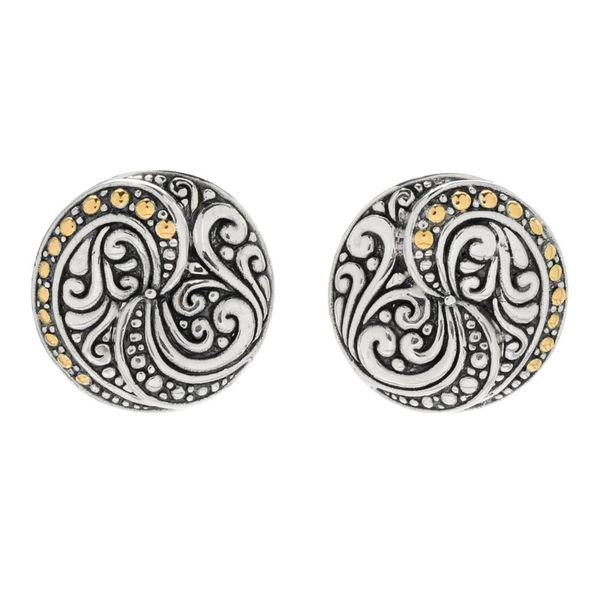 Round Swirl Omega Back Earrings Simones Jewelry, LLC Shrewsbury, NJ