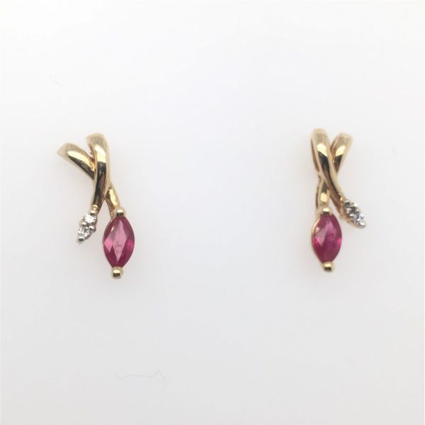 Estate Ruby & Diamond Earrings Simones Jewelry, LLC Shrewsbury, NJ