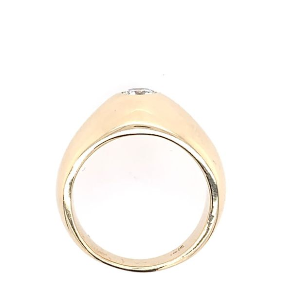 Estate 14K Yellow Gold Solid Bezel Set Diamond Ring Image 3 Simones Jewelry, LLC Shrewsbury, NJ