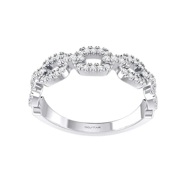 14KT WG Diamond Link Wedding Band 1/2 way around .26tcw Steve Lennon & Co Jewelers  New Hartford, NY