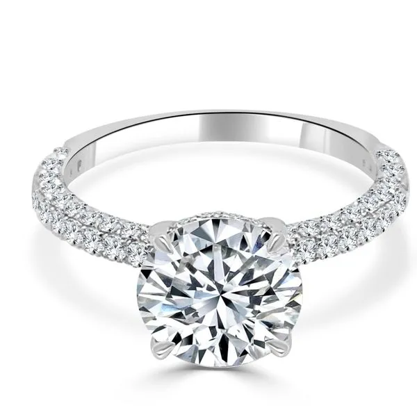 S Lennon Bridal Imagine Collection 14K White Gold Pave Semi Mount 88 Diamonds 5/8 ctw for a  2 ct Round Center Stone Steve Lennon & Co Jewelers  New Hartford, NY
