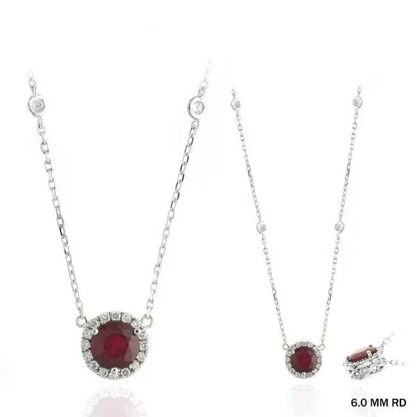 14KW Diamond & RUBY NECKLACE Steve Lennon & Co Jewelers  New Hartford, NY
