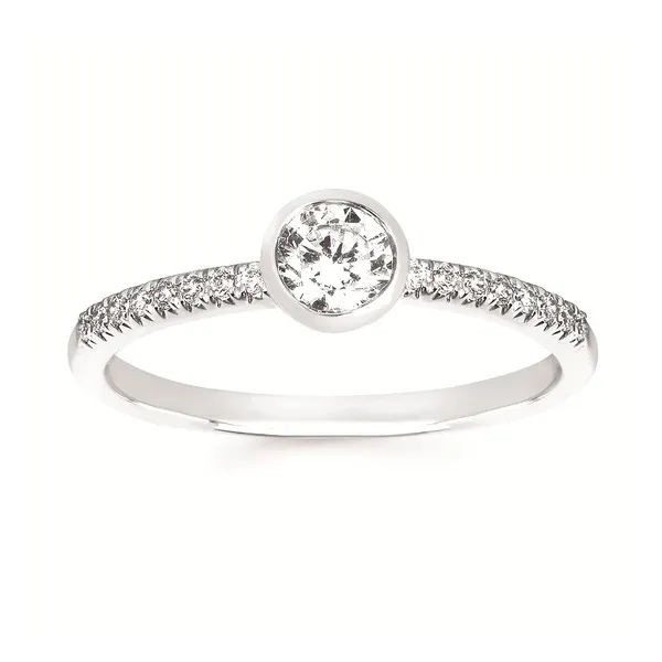 14kt White Gold Straight Style Diamond Engagement Ring Stambaugh Jewelers Defiance, OH