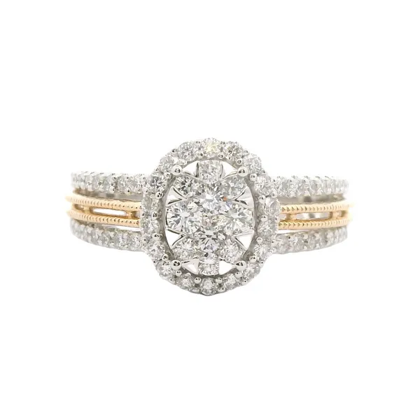 14kt White and Rose Gold Halo Engagement Ring Stambaugh Jewelers Defiance, OH