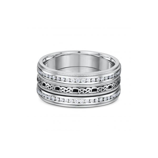 14kt White Gold 8mm Diamond Wedding Band Stambaugh Jewelers Defiance, OH