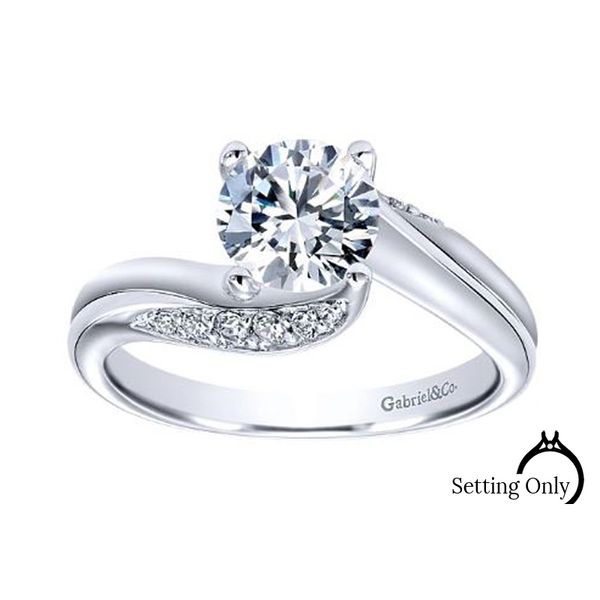 Gabriel 14kt White Gold Bypass Engagement Ring Stambaugh Jewelers Defiance, OH