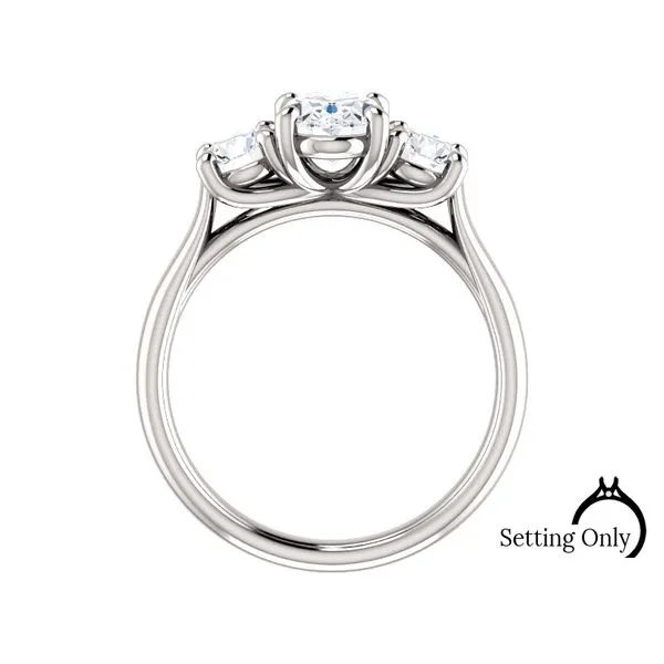 14kt White Gold ever&ever 3-stone Engagement Mounting Image 2 Stambaugh Jewelers Defiance, OH