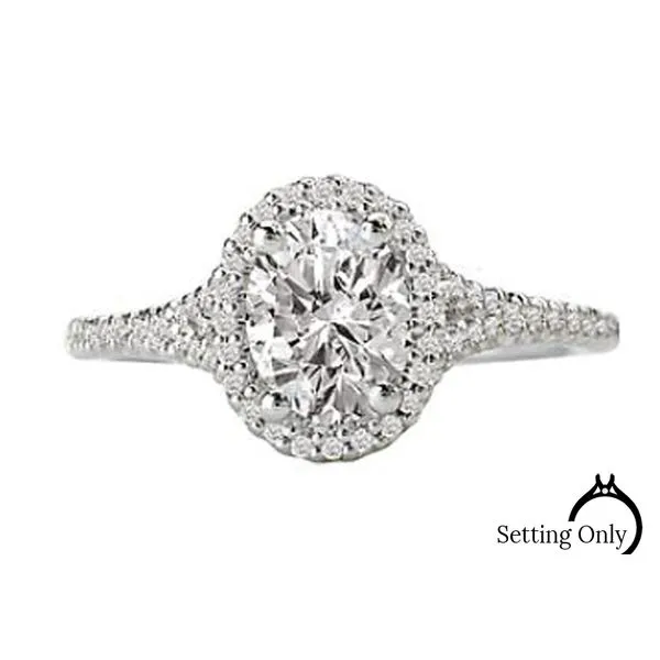 Romance 14kt White Gold Halo Engagement Mounting similar item image