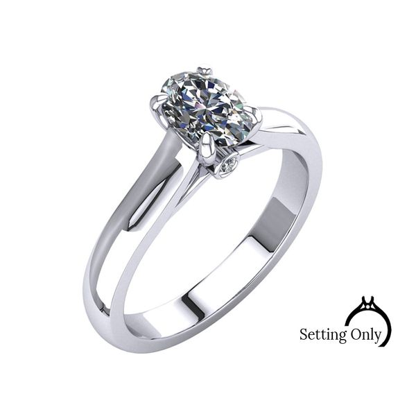 14kt White Gold Classic Solitaire with Peekaboo Diamond Stambaugh Jewelers Defiance, OH