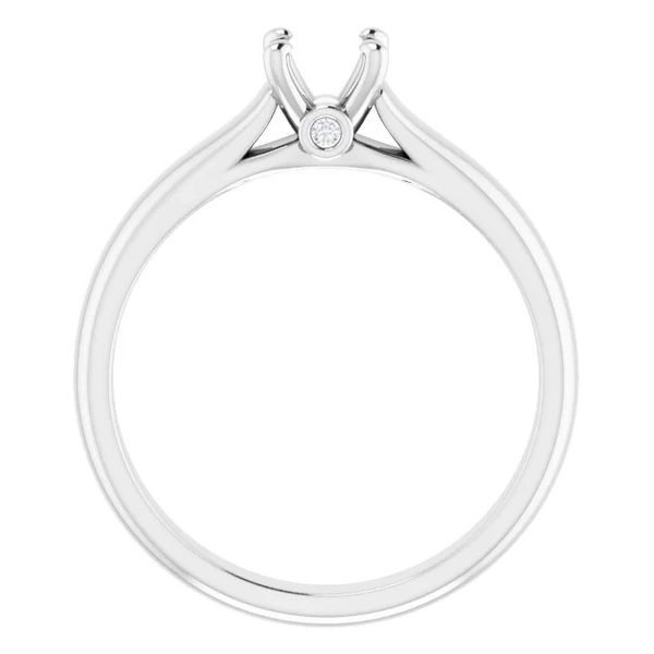 14kt White Gold Classic Solitaire with Peekaboo Diamond Image 2 Stambaugh Jewelers Defiance, OH