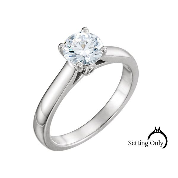 14kt White Gold Classic Solitaire with Peekaboo Diamond Stambaugh Jewelers Defiance, OH