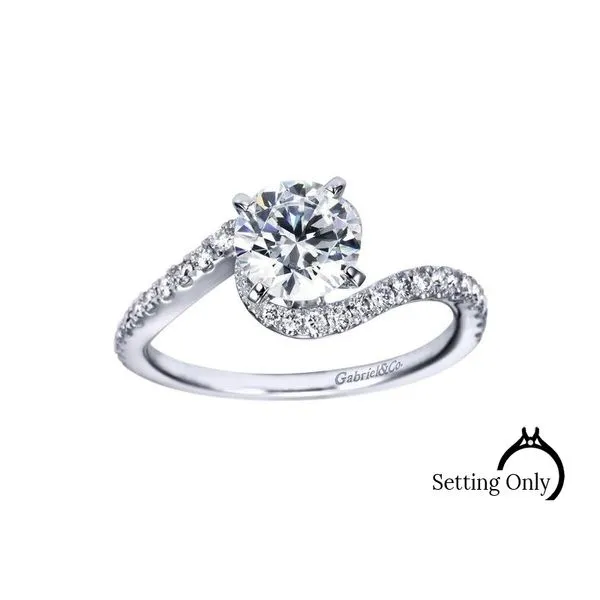 Adina 14kt White Gold Bypass Engagement Ring by Gabriel & Co. Stambaugh Jewelers Defiance, OH