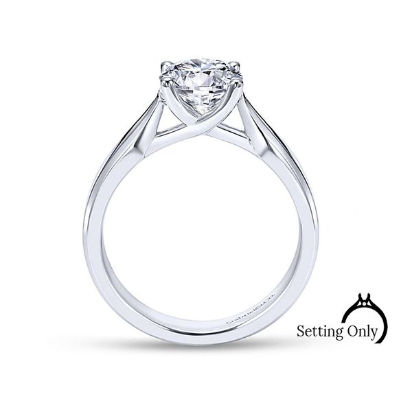 Jamie14kt White Gold Solitaire Engagement Ring by Gabriel & Co Image 2 Stambaugh Jewelers Defiance, OH
