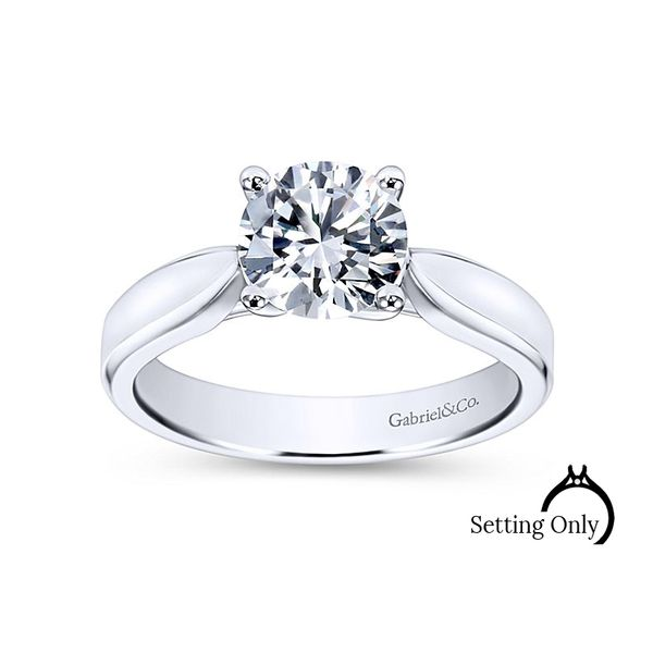 Jamie14kt White Gold Solitaire Engagement Ring by Gabriel & Co Stambaugh Jewelers Defiance, OH