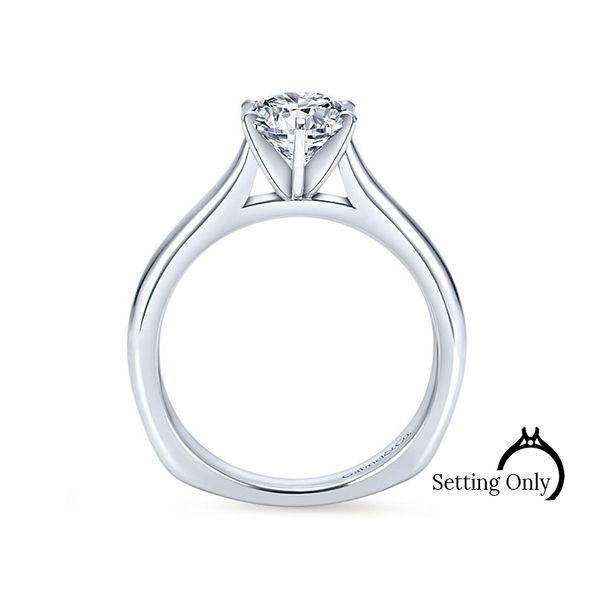 Allie 14kt White Gold Solitaire Engagement Ring by Gabriel & Co Image 2 Stambaugh Jewelers Defiance, OH