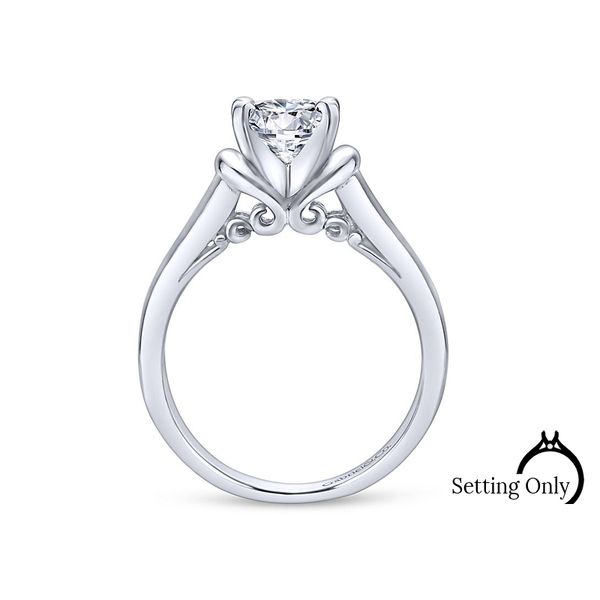 Lenora 14kt White Gold Solitaire Engagement Ring by Gabriel & Co Image 2 Stambaugh Jewelers Defiance, OH