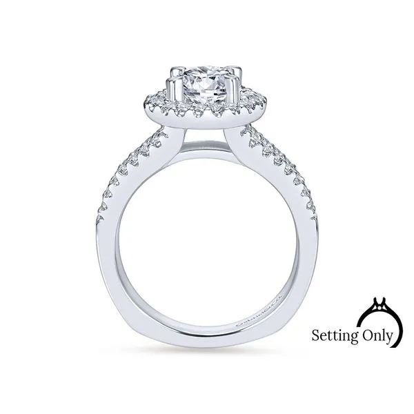 Drew14kt White Gold Halo Engagement Ring by Gabriel & Co. Image 2 Stambaugh Jewelers Defiance, OH