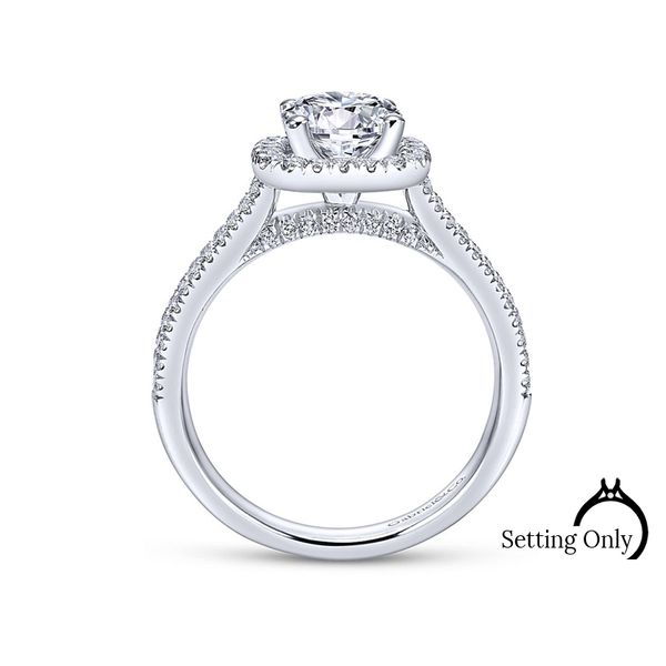 Brianna14kt White Gold Halo Engagement Ring by Gabriel & Co. Image 2 Stambaugh Jewelers Defiance, OH