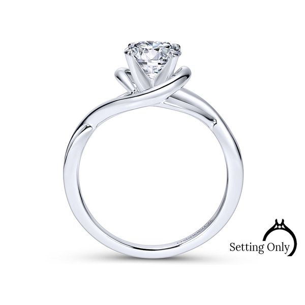 Celine 14kt White Gold Bypass Engagement Ring by Gabriel & Co. Image 2 Stambaugh Jewelers Defiance, OH