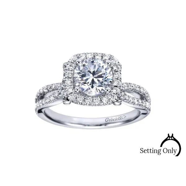 Sonya 14kt White Gold Halo Engagement Ring Stambaugh Jewelers Defiance, OH