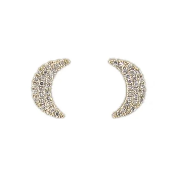 Crescent Moon Diamond Earrings Stambaugh Jewelers Defiance, OH